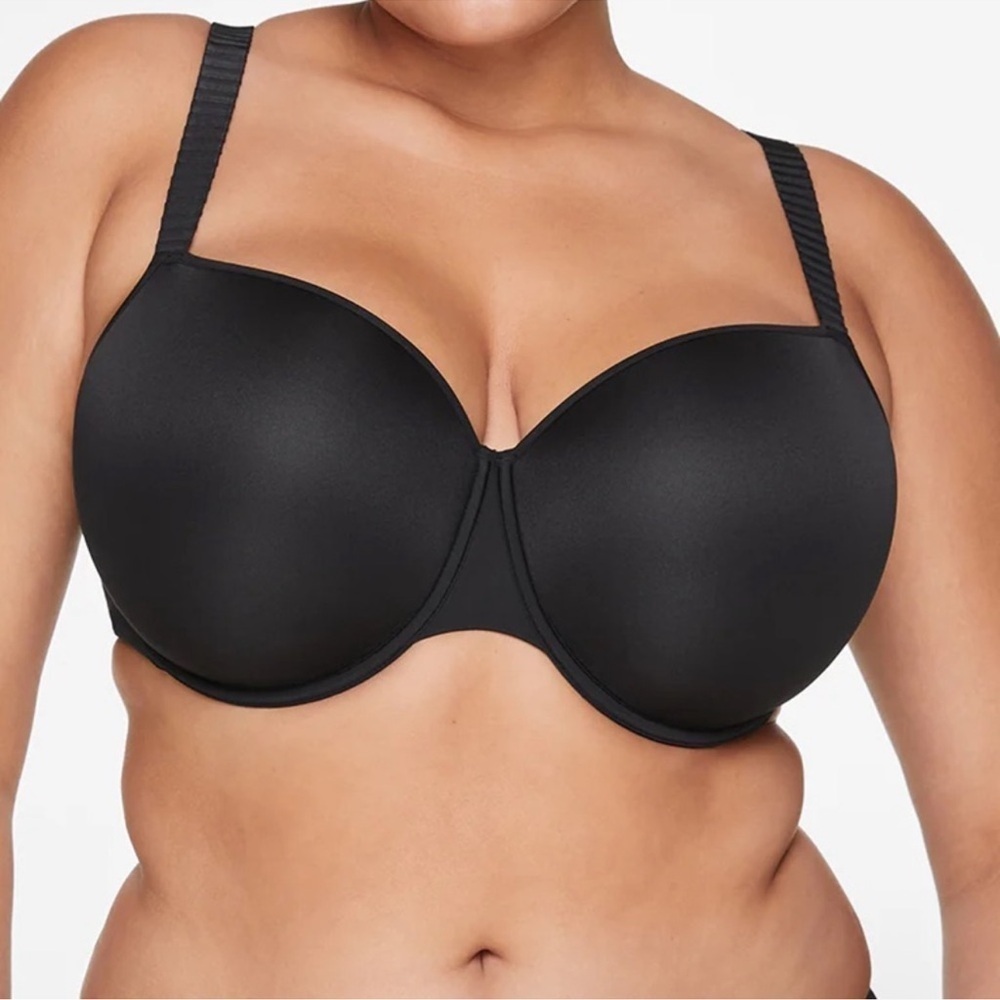 Thirdlove Classic 24/7 T Shirt Bra Solid Black Adjustable Size 42F NWT